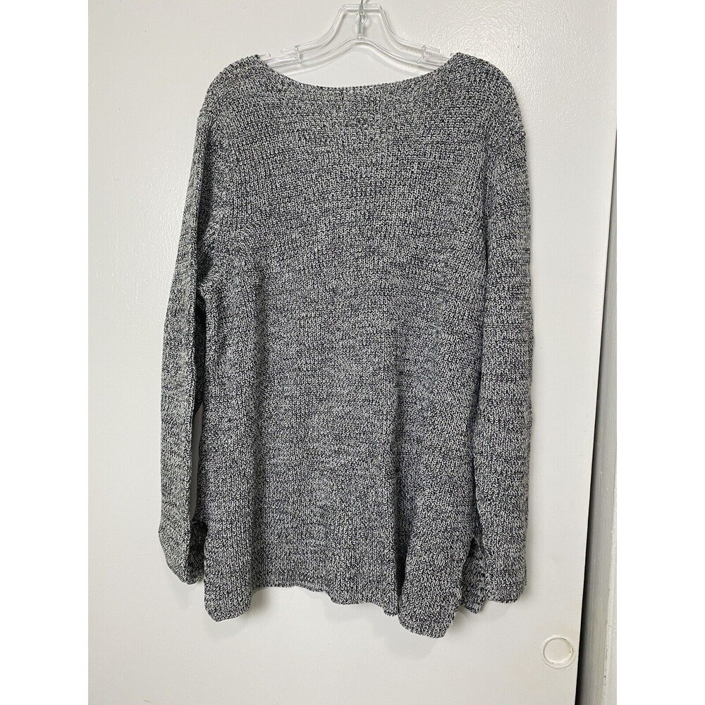 Style & Co. Sweater Top Women Gray Long Sleeve V Neck Plus Size 3X Chunky Knit - Picture 6 of 13